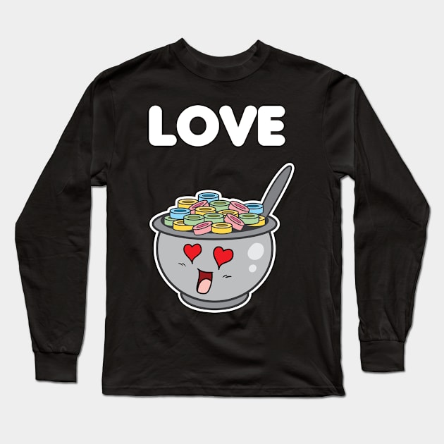 Matching Couple Funny Cute Cereals Milk True Love Long Sleeve T-Shirt by Hasibit